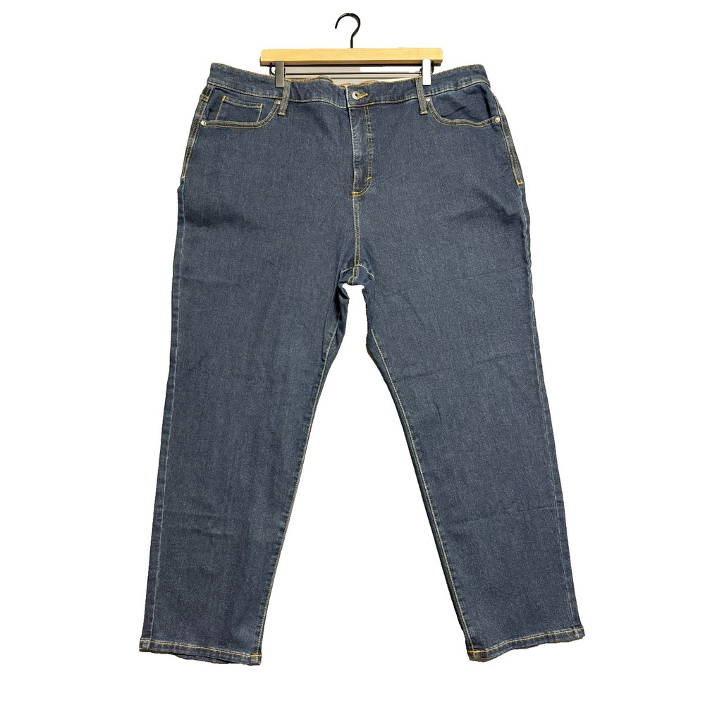 Style & Co Fortress Jeans Womens 24W Plus Straight Leg High Rise‎ Dark Wash NWT